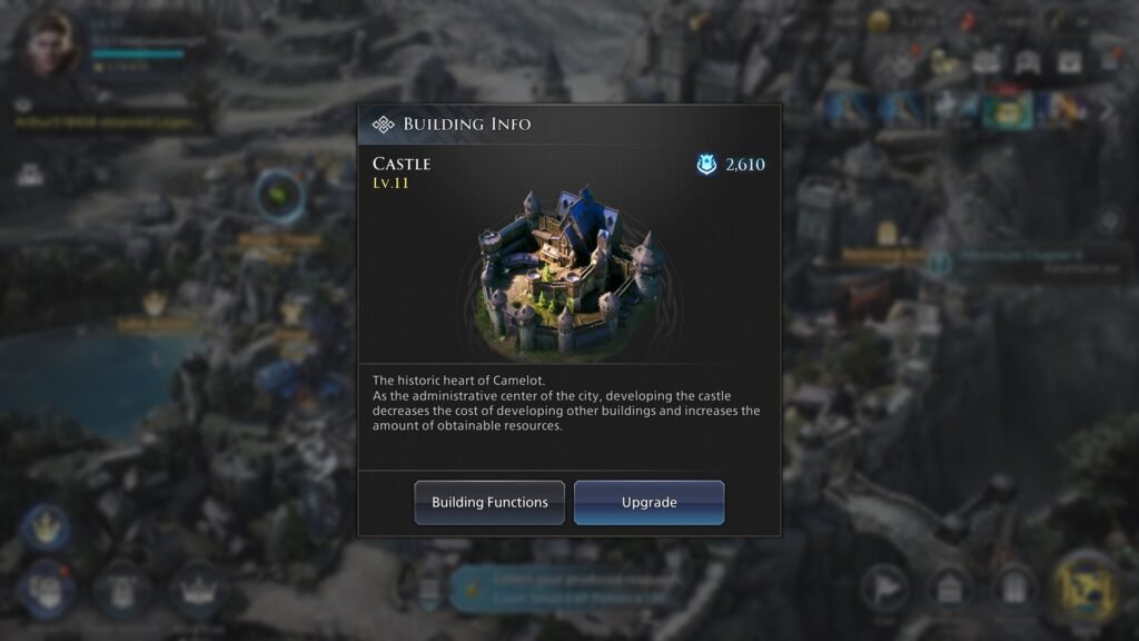 King Arthur: Legends Rise Castle Upgrade